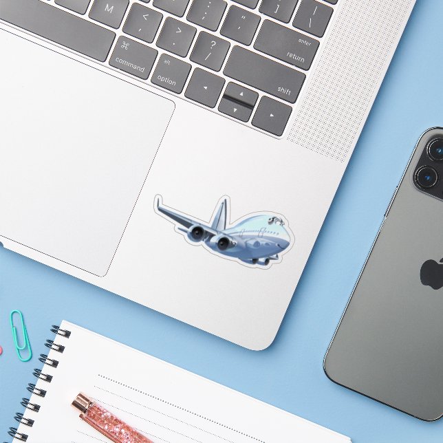 Cartoon plane (Laptop w/ iPhone)