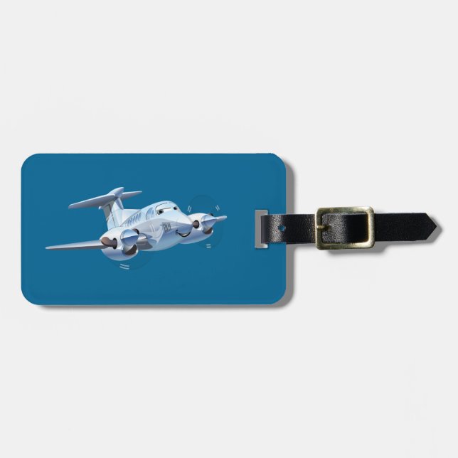 Cartoon plane luggage tag (Front Horizontal)