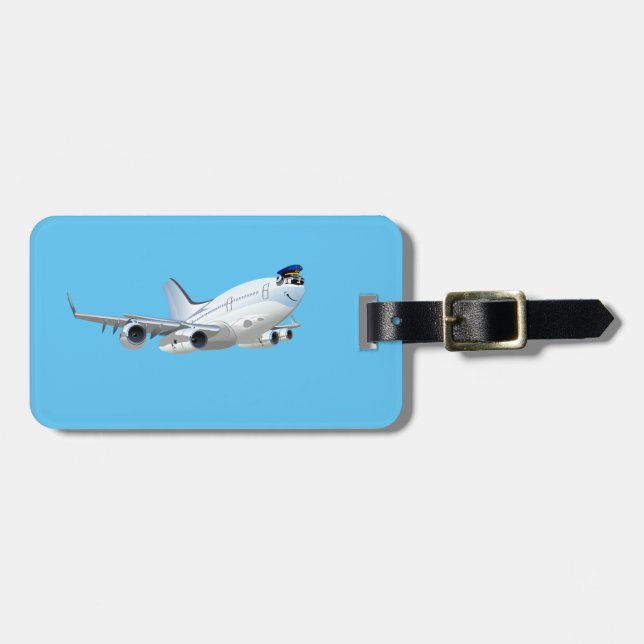 Cartoon plane luggage tag (Front Horizontal)