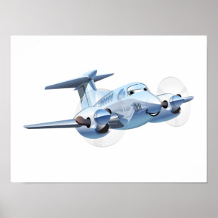Cartoon plane poster