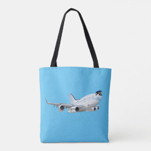 Cartoon plane tote bag