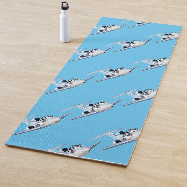 Cartoon plane yoga mat (In Situ)