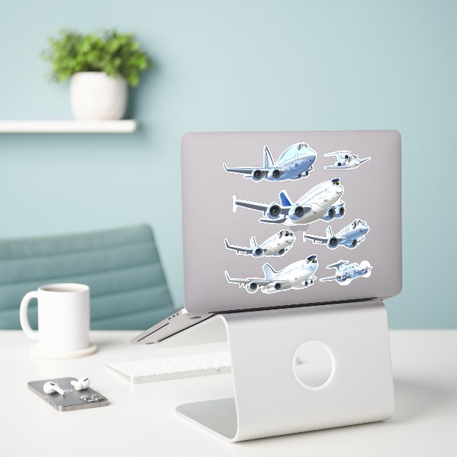 Cartoon planes (Laptop On Desk)