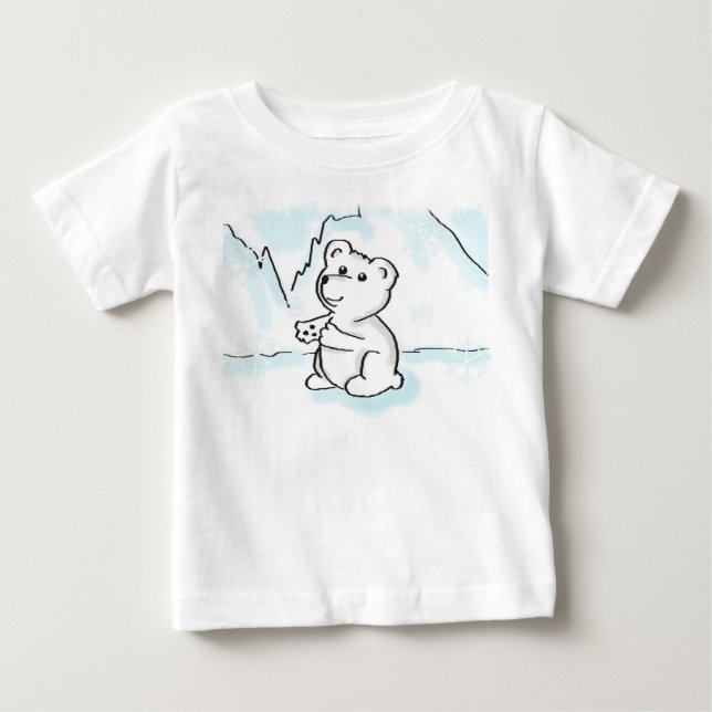 Cartoon Polar Bear Cub Needs a Hug Shirt (Front)