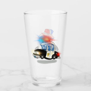 Cartoon Police Cars Glass