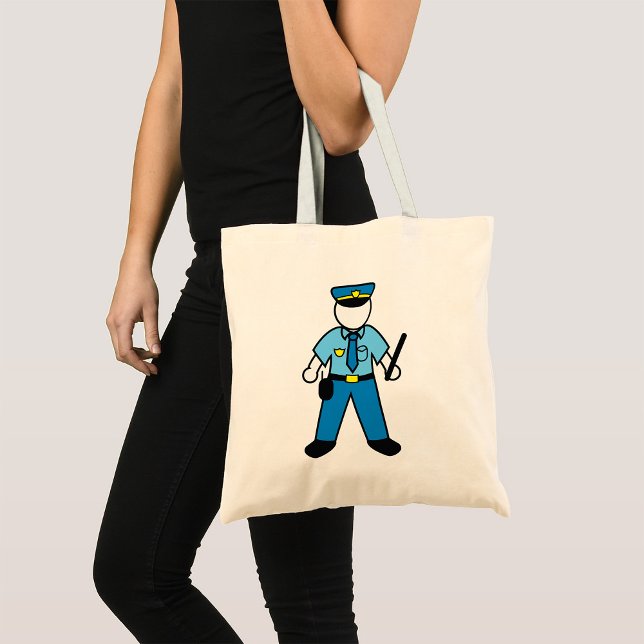 Cartoon Police Officer Fun Law Enforcement  Tote Bag (Creator Uploaded)