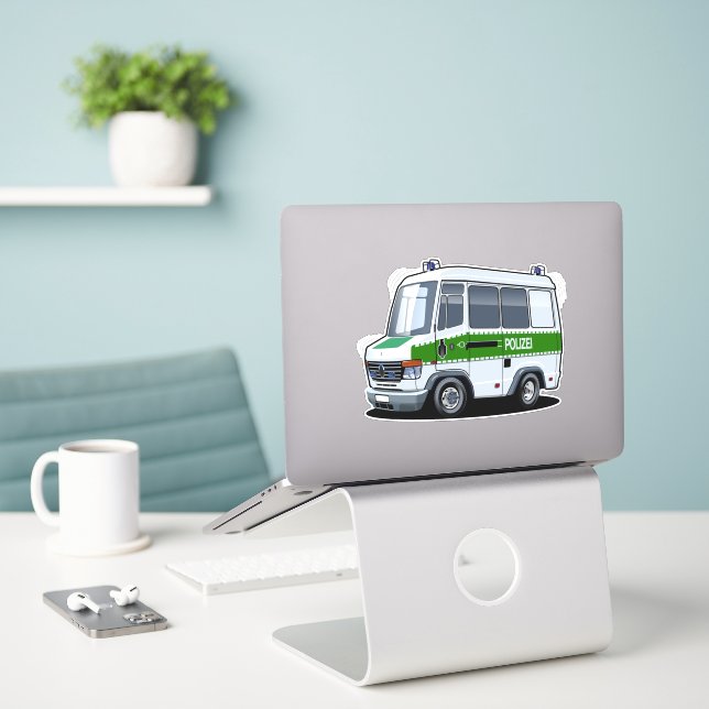 Cartoon Police Van (Laptop On Desk)