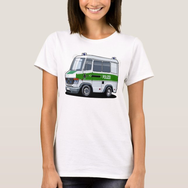 Cartoon Police Van T-Shirt (Front)