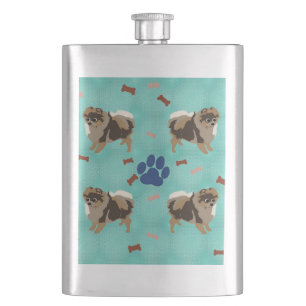 Cartoon Pomeranian Hip Flask