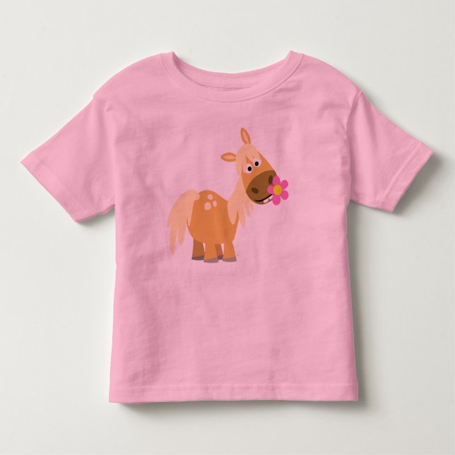 Cartoon Pony and Flower children T-shirt (Front)