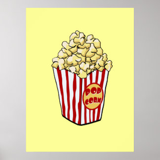 Cartoon Popcorn Bag Print