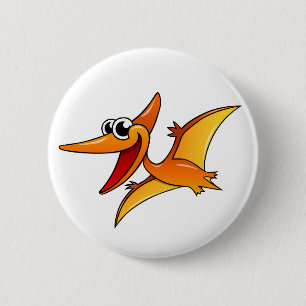 Cartoon Pterodactyl 6 Cm Round Badge