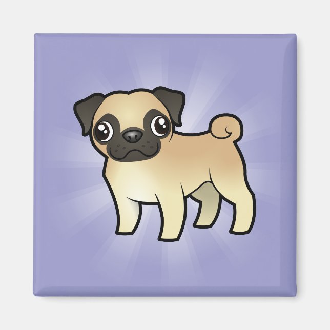 Cartoon Pug Magnet (Front)