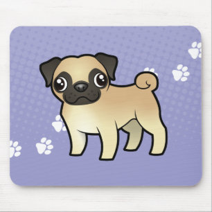 Cartoon Pug Mouse Pad