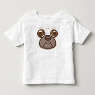 Cartoon Pug Mug Puppy Dog Face Toddler T-Shirt