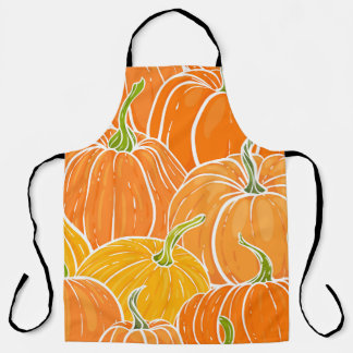 Cartoon pumpkin, cute autumn pattern. apron