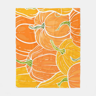 Cartoon pumpkin, cute autumn pattern. fleece blanket