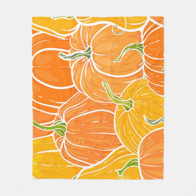 Cartoon pumpkin, cute autumn pattern. fleece blanket (Front)