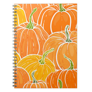 Cartoon pumpkin, cute autumn pattern. notebook