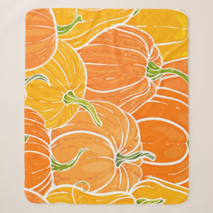Cartoon pumpkin, cute autumn pattern. sherpa blanket