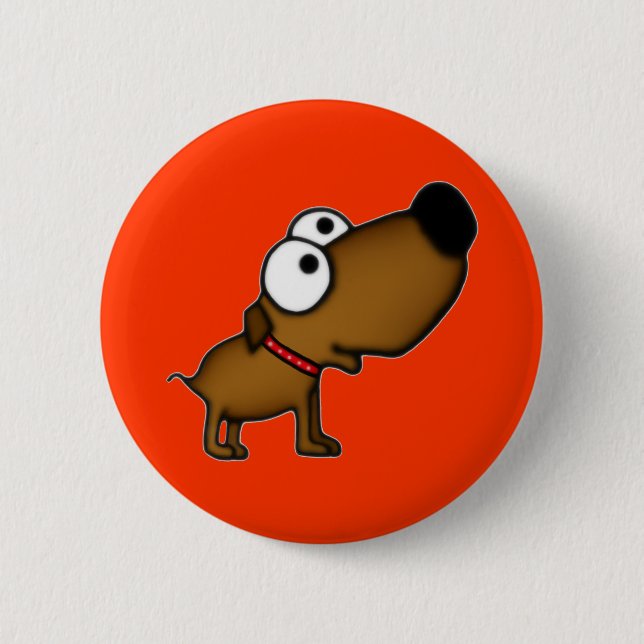Cartoon Puppy 6 Cm Round Badge (Front)