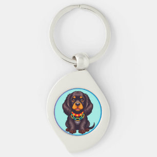 Cartoon Puppy Charm Animal Lover Gift Key Ring