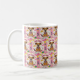 Cartoon Puppy dog mum in pink room Coffee Mug