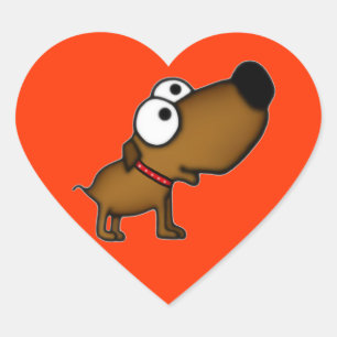 Cartoon Puppy Heart Sticker