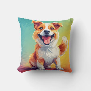 Cartoon Puppy with a Cheerful Expression Cushion
