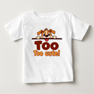 Cartoon Puppy with Appealing Text Baby T-Shirt