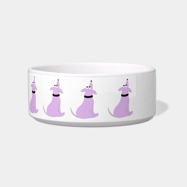Cartoon purple dog Pig Dog Bowl (Left)