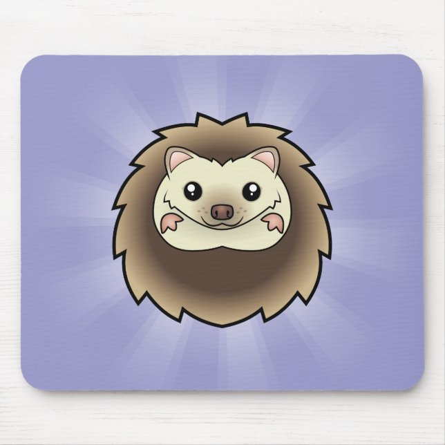 Cartoon Pygmy Hedgehog Mouse Pad (Front)
