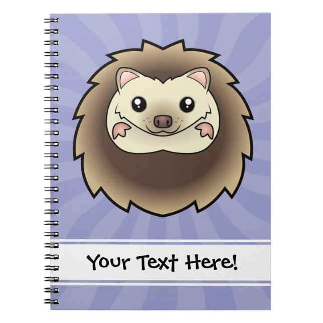 Cartoon Pygmy Hedgehog Spiral Notebook (Front)