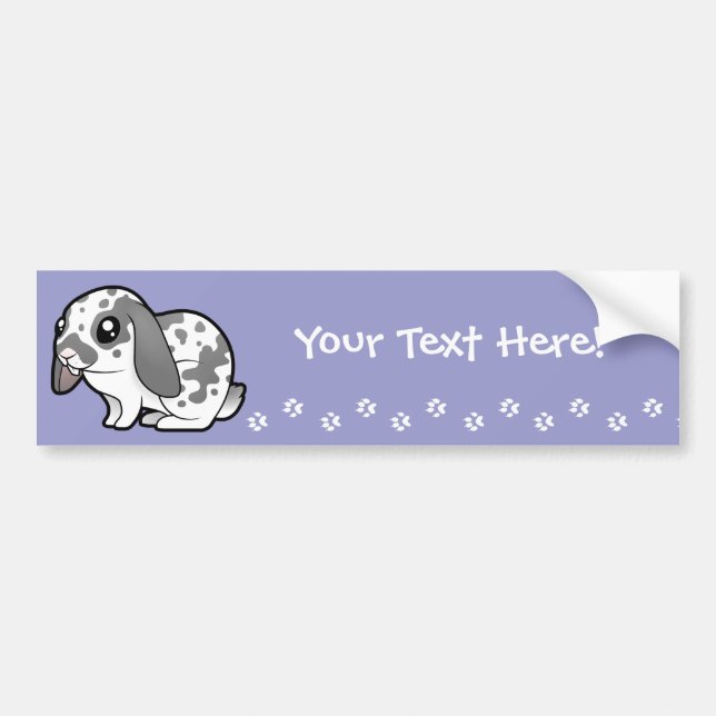 Cartoon Rabbit (floppy ear smooth hair) Bumper Sticker (Front)