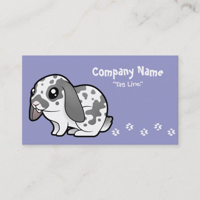 Cartoon Rabbit (floppy ear smooth hair) Business Card (Front)
