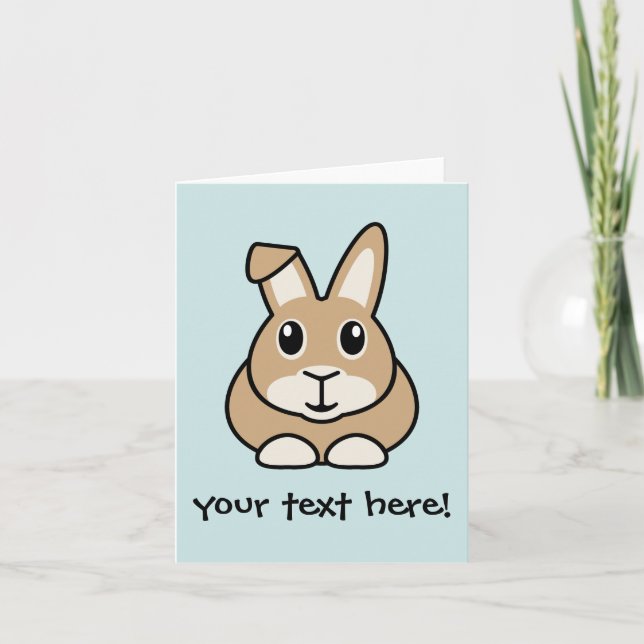 Cartoon Rabbit Greetings Card (Front)
