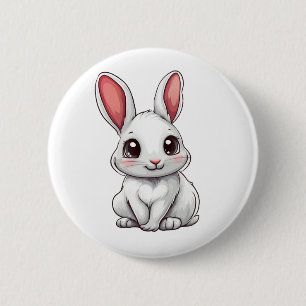 Cartoon rabbit illustration 6 cm round badge