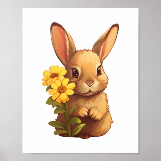 Cartoon rabbit illustration  poster (Front)
