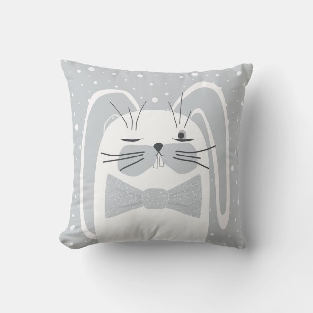 Cartoon rabbit, symbol 2023. cushion (Front)