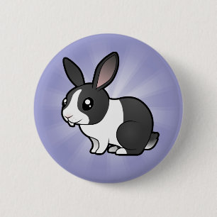 Cartoon Rabbit (uppy ear smooth hair) 6 Cm Round Badge