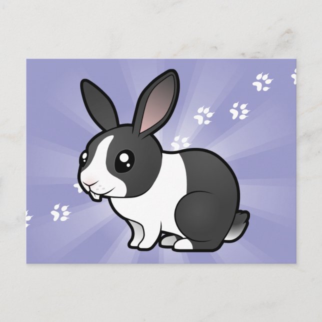 Cartoon Rabbit (uppy ear smooth hair) Postcard (Front)