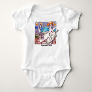 Cartoon Rabbits "Dips by the Pool" baby Bodysuit