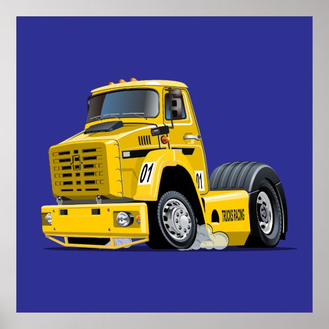 Cartoon Racing truck Poster (Front)
