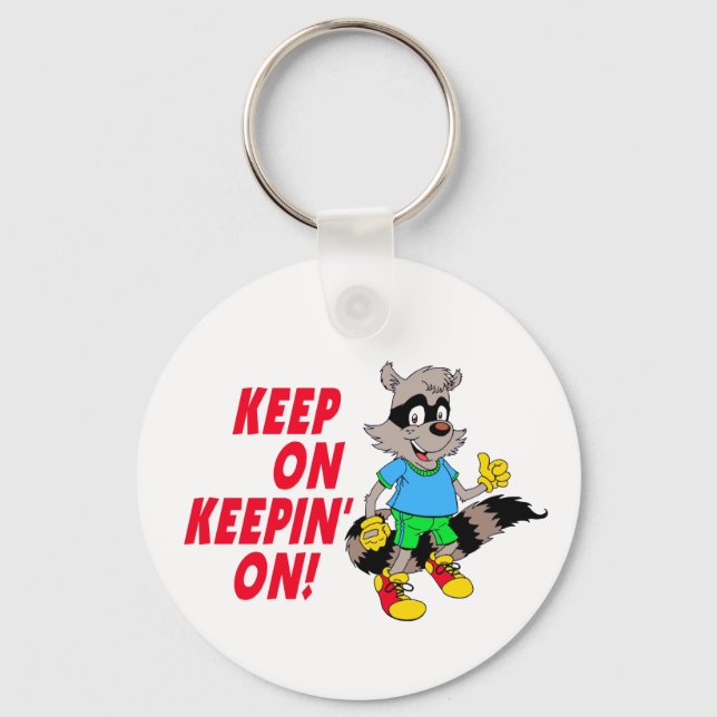 Cartoon Racoon Key Ring (Front)