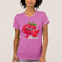 Cartoon Raspberry Character With a Smoothie