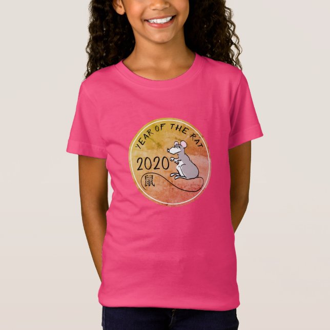 Cartoon Rat Chinese New Year 2020 Girl Tee (Front)