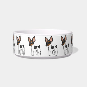 Cartoon Rat Terrier / Toy Fox Terrier Bowl