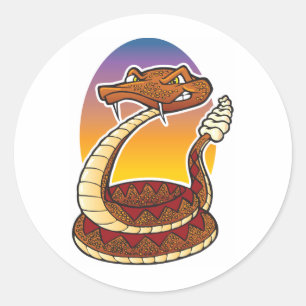 Cartoon Rattlesnake Classic Round Sticker