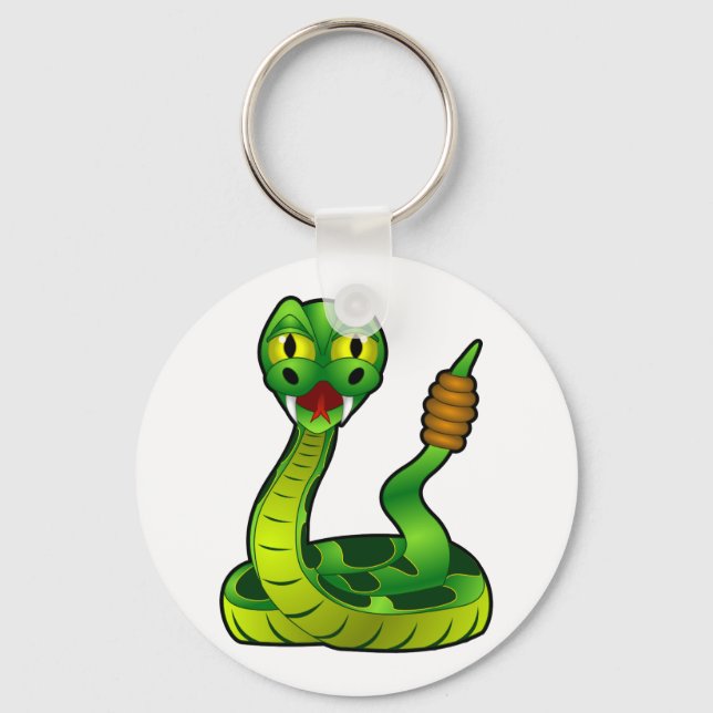 Cartoon Rattlesnake Key Ring (Front)