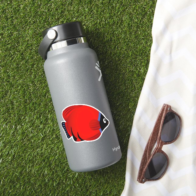 Cartoon Red Blue  Fish  Sticker (HydroFlask Insitu)